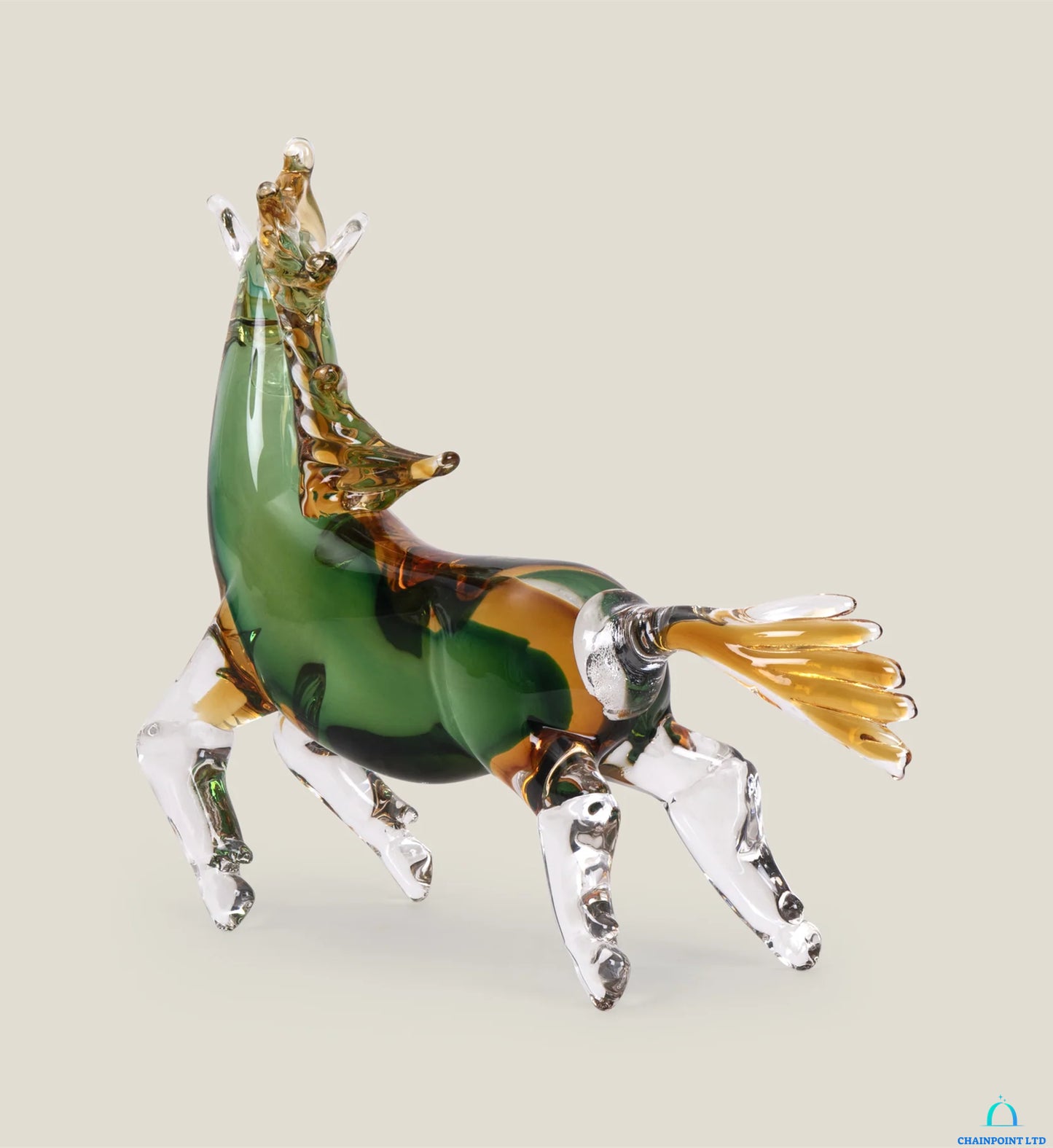 Karme Green Glass Horse Sculpture