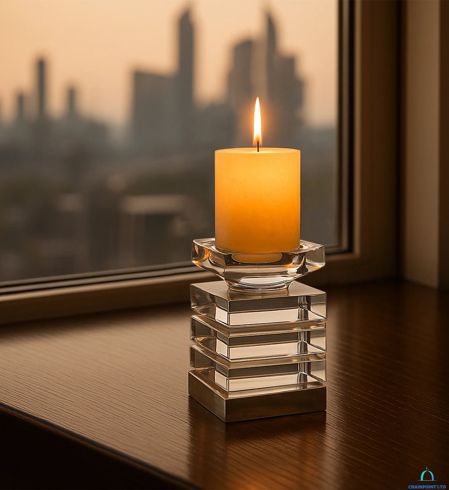 Delilah Glass Square Candle Holders