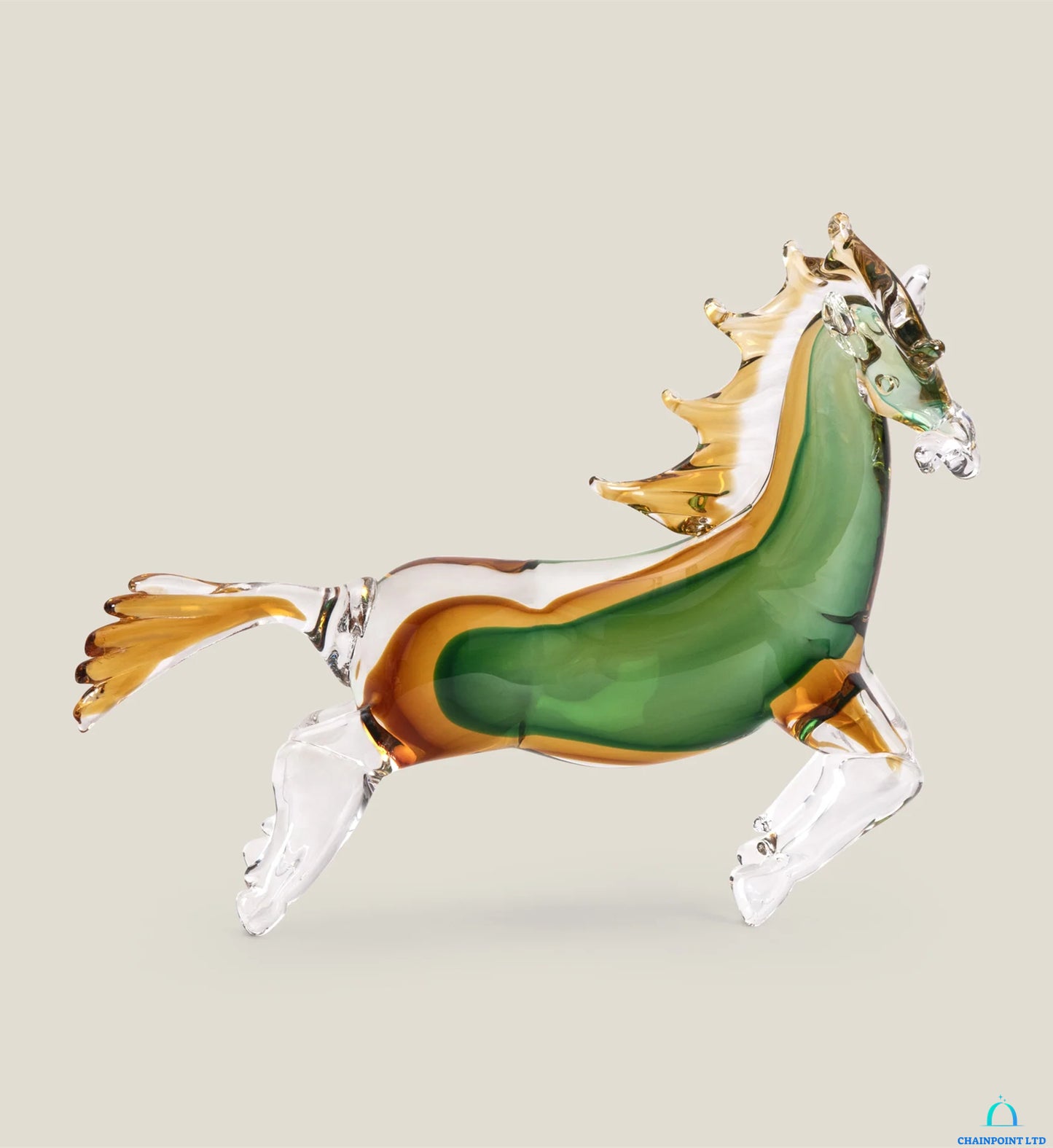 Karme Green Glass Horse Sculpture